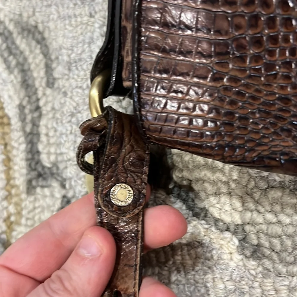💕 Brahmin brown crocodile leather large crossbody bag 💕